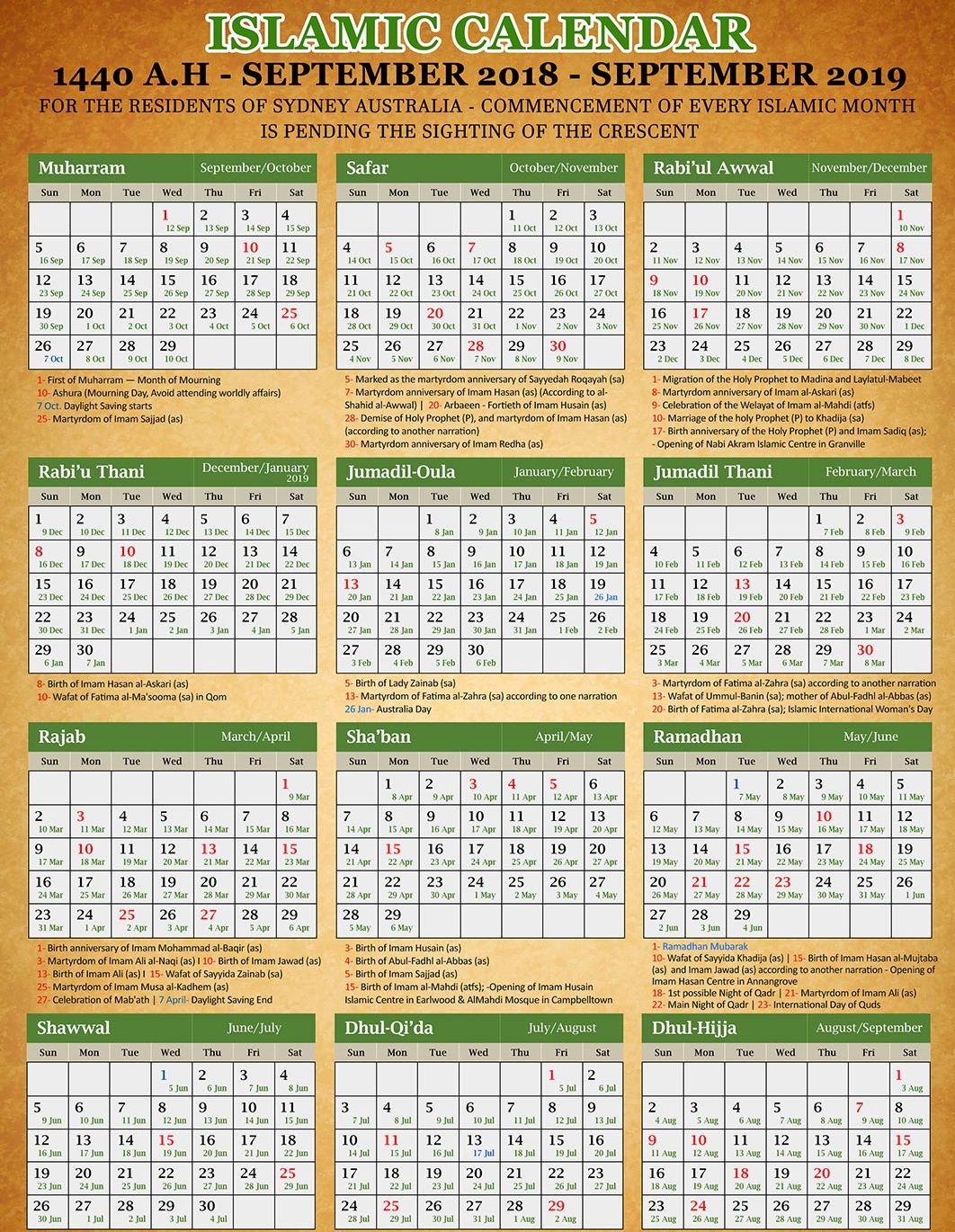 Islamic Calendar 2019 20 Hijri Calendar 1441 Pdf Download Also included prayer timetable for public. hijri calendar 1441 pdf download