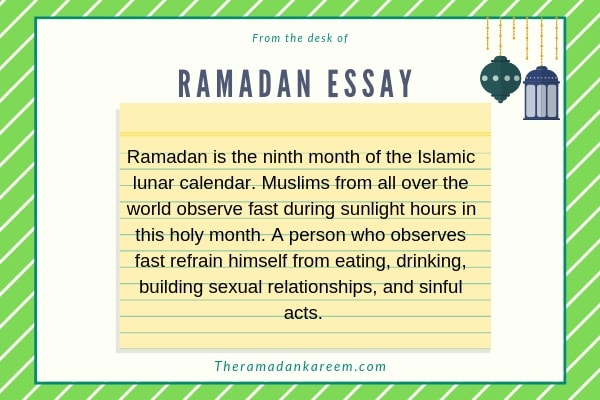 Ramadan Essay in English with image to download pdf