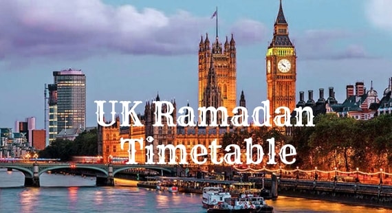 UK Birmingham Ramadan Timetable Calendar