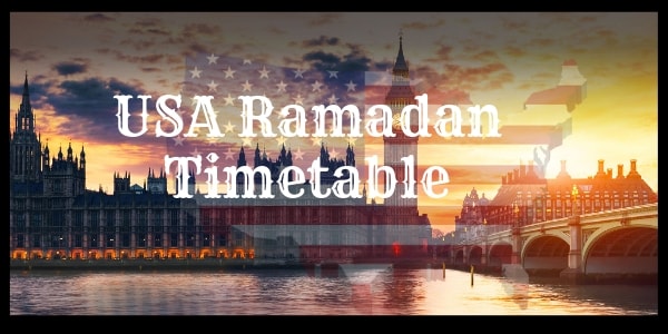 USA Ramadan Calendar Fasting Prayer Timings 2022 