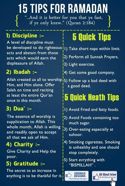 Do and donts during ramadan?