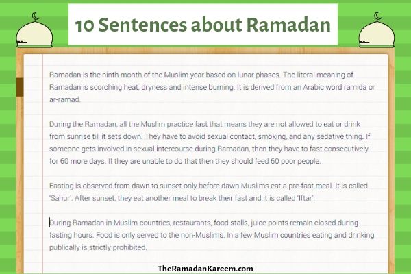 10 Important Sentences about Ramadan