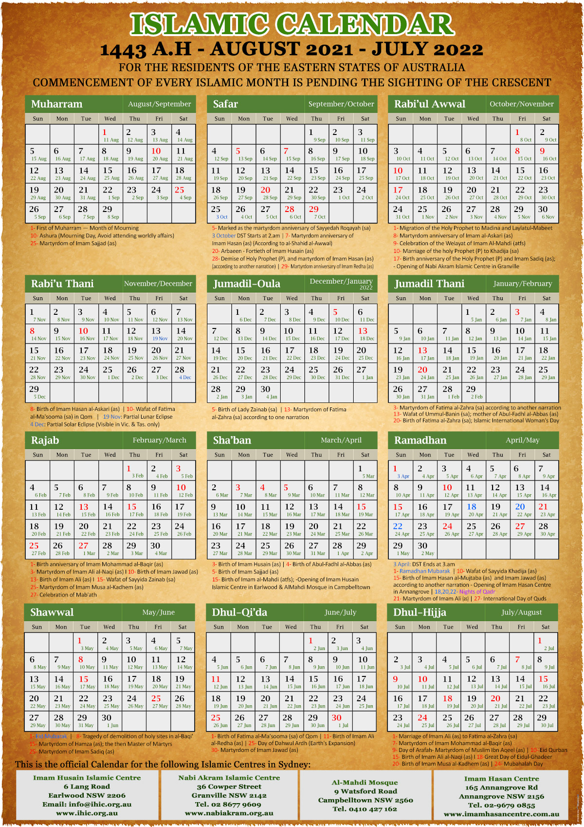 Islamic Calendar 2025 Pdf Download