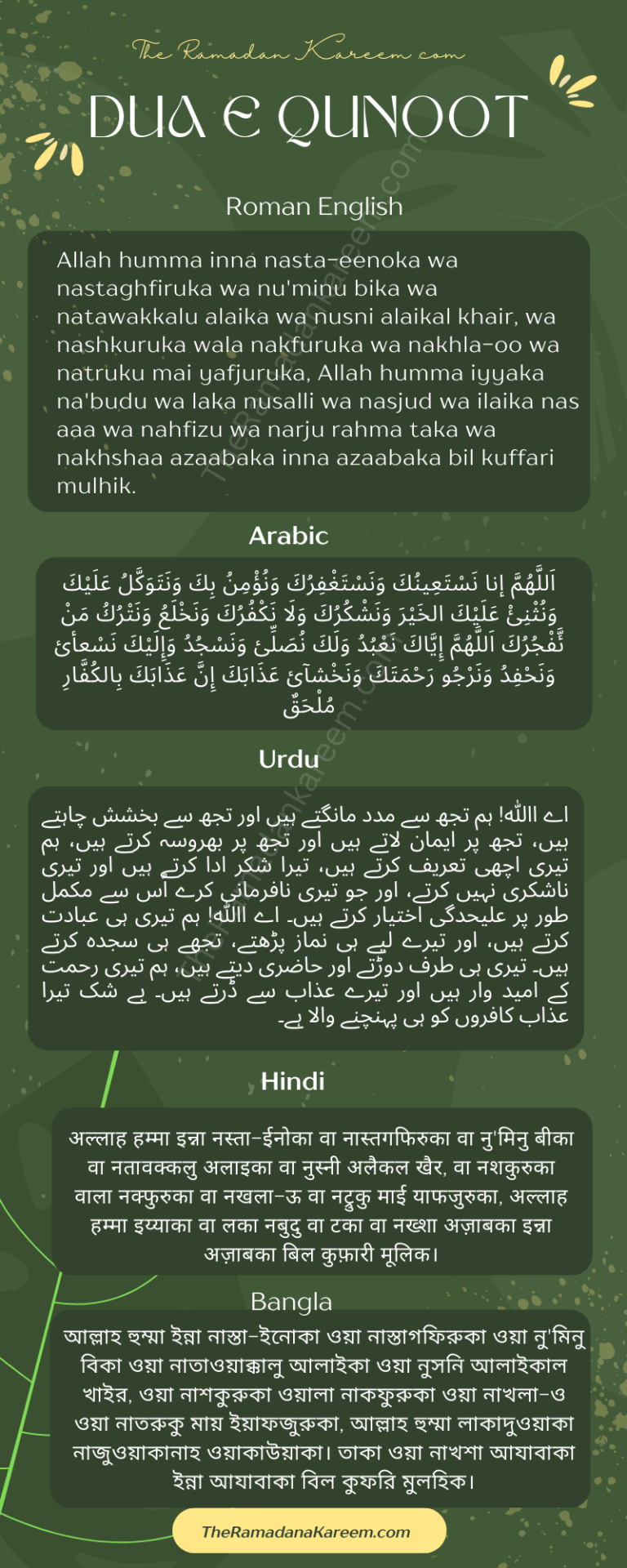 dua in witr prayer in ramadan