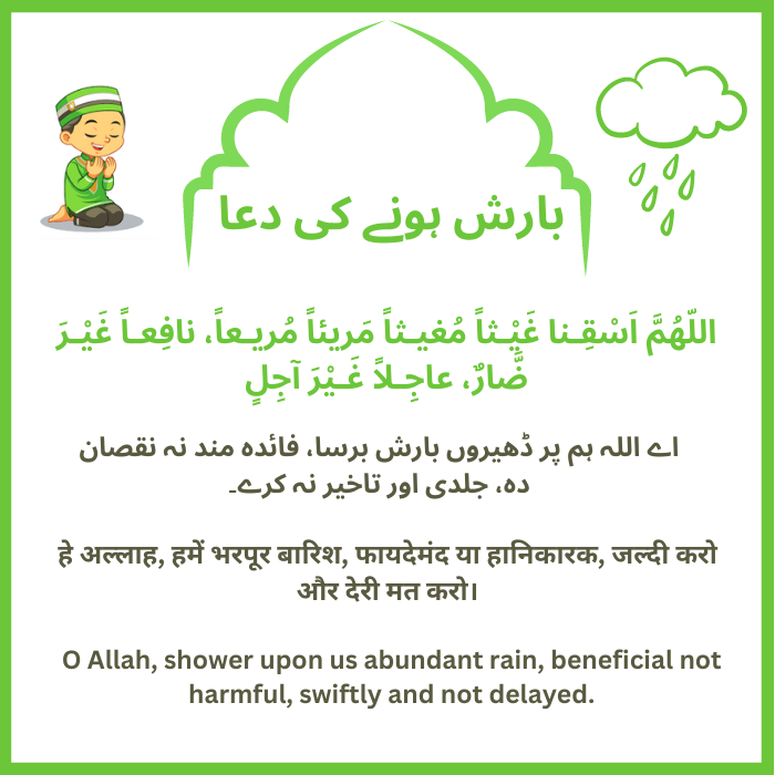 Barish hone ki Dua in urdu